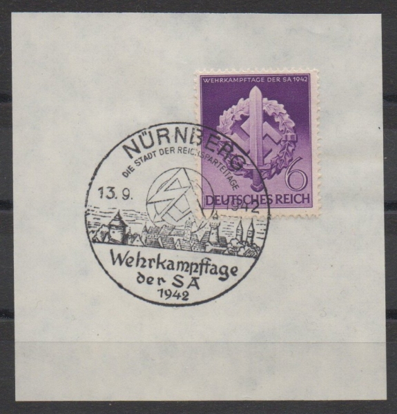 Michel Nr. 818, Wehrkampftage auf Briefstück.